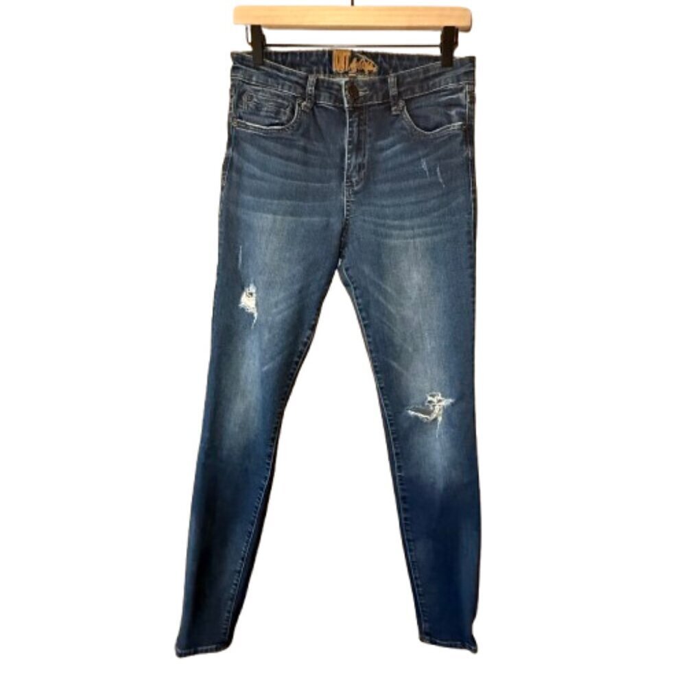 Women's 8 Kut from the Kloth Skinny Ankle Jeans Distressing Zipper Fly
